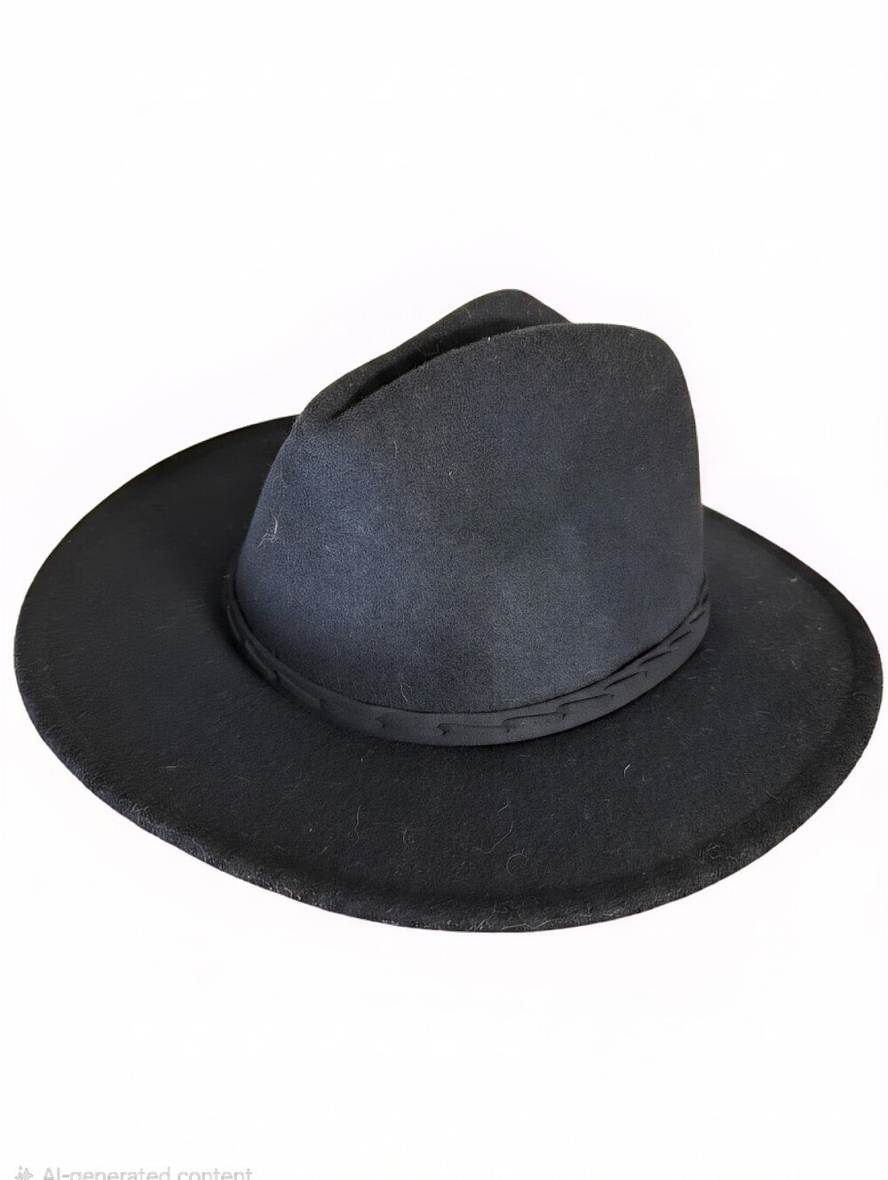 One Size Classic black wide-brim fedora hat Unisex